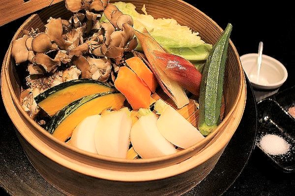 彩り野菜のせいろ蒸し(塩)